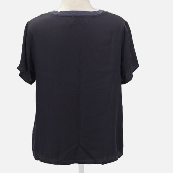 Nation LTD Short Sleeve Crew Neck Viscose Top in Deep Blue - Size Medium - Picture 3 of 6